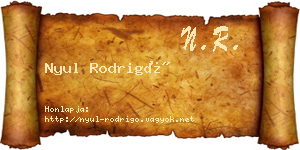 Nyul Rodrigó névjegykártya